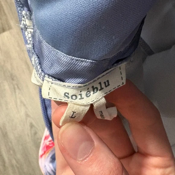 Soieblu Blue Satin Floral Fit-and-Flare Mini Dress - Picture 8 of 8